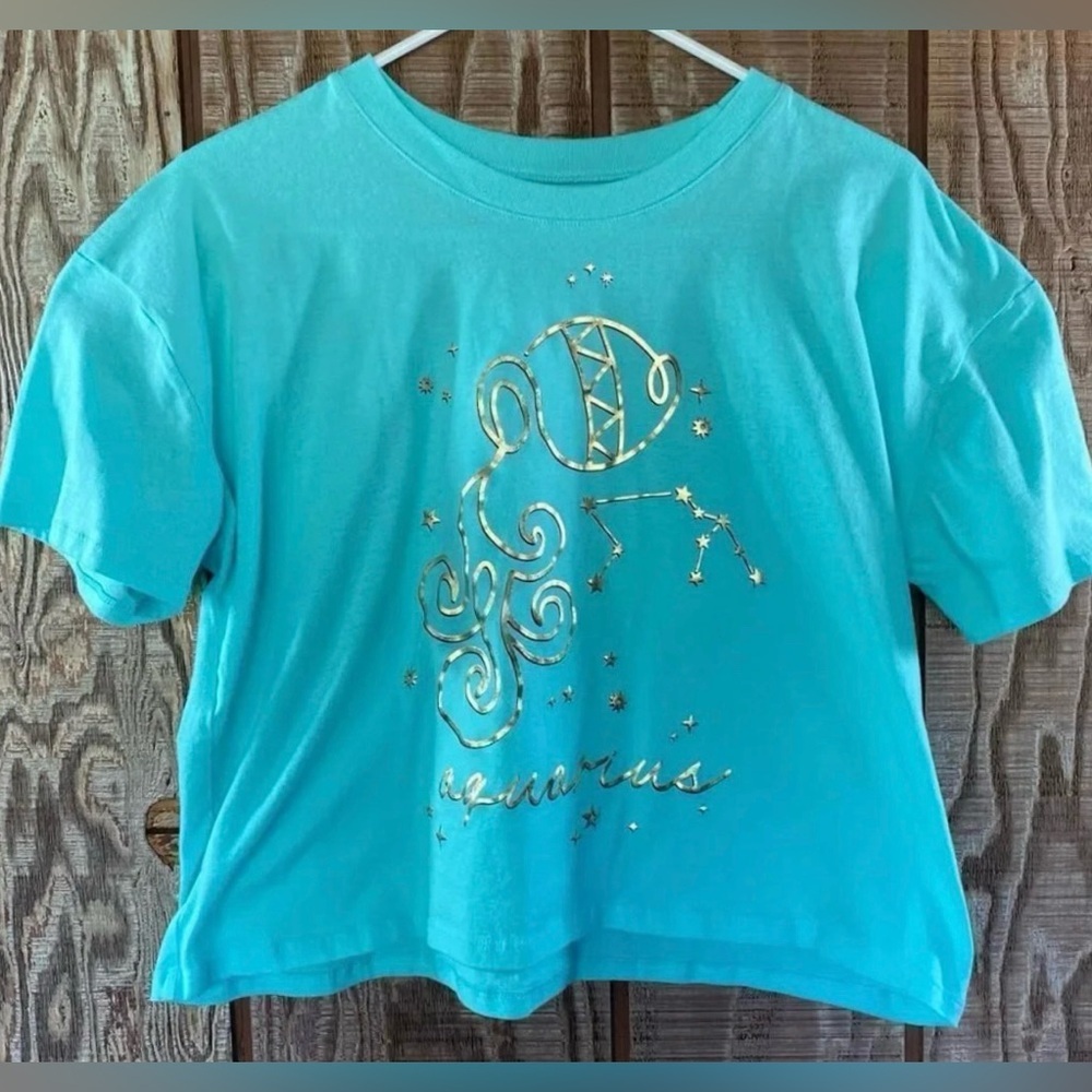 Sugar & Jade Aquarius ♒️ Cropped Tee Girls XXL